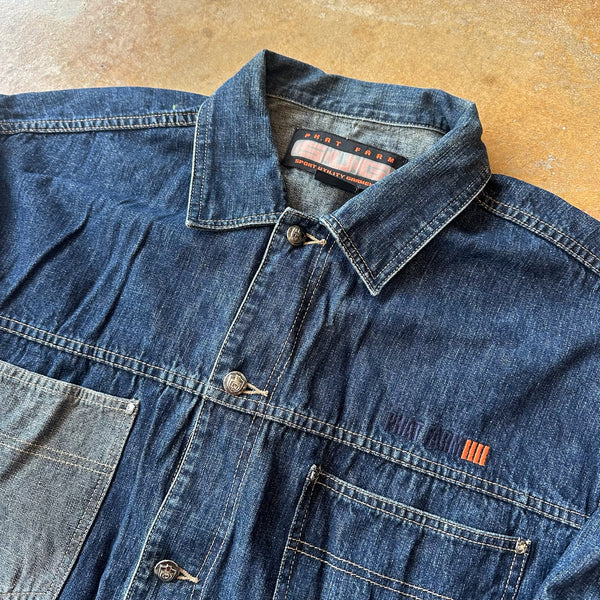 Phat Farm Embroidered Patchwork Jean Jacket 90's - 2XL hover