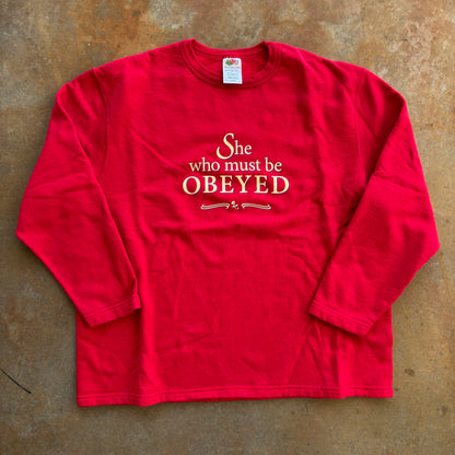 She Who Must Be Obeyed Womens Long Sleeve Shirt 00's - Womens L