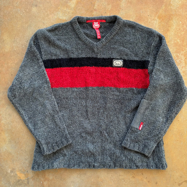 Ecko Ultd. Crisp Fleece Fuzzy Sweater Gray 90's - XL
