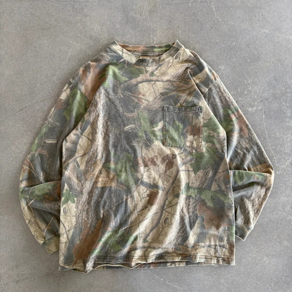Faded Camo Long Sleeve Pocket Shirt 90's - M