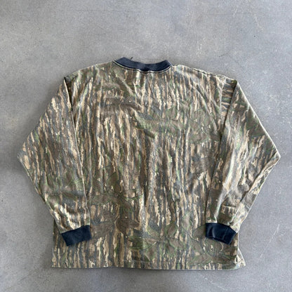 Camo Realtree Faded Lightweight Long Sleeve Pocket Shirt 80's - XL