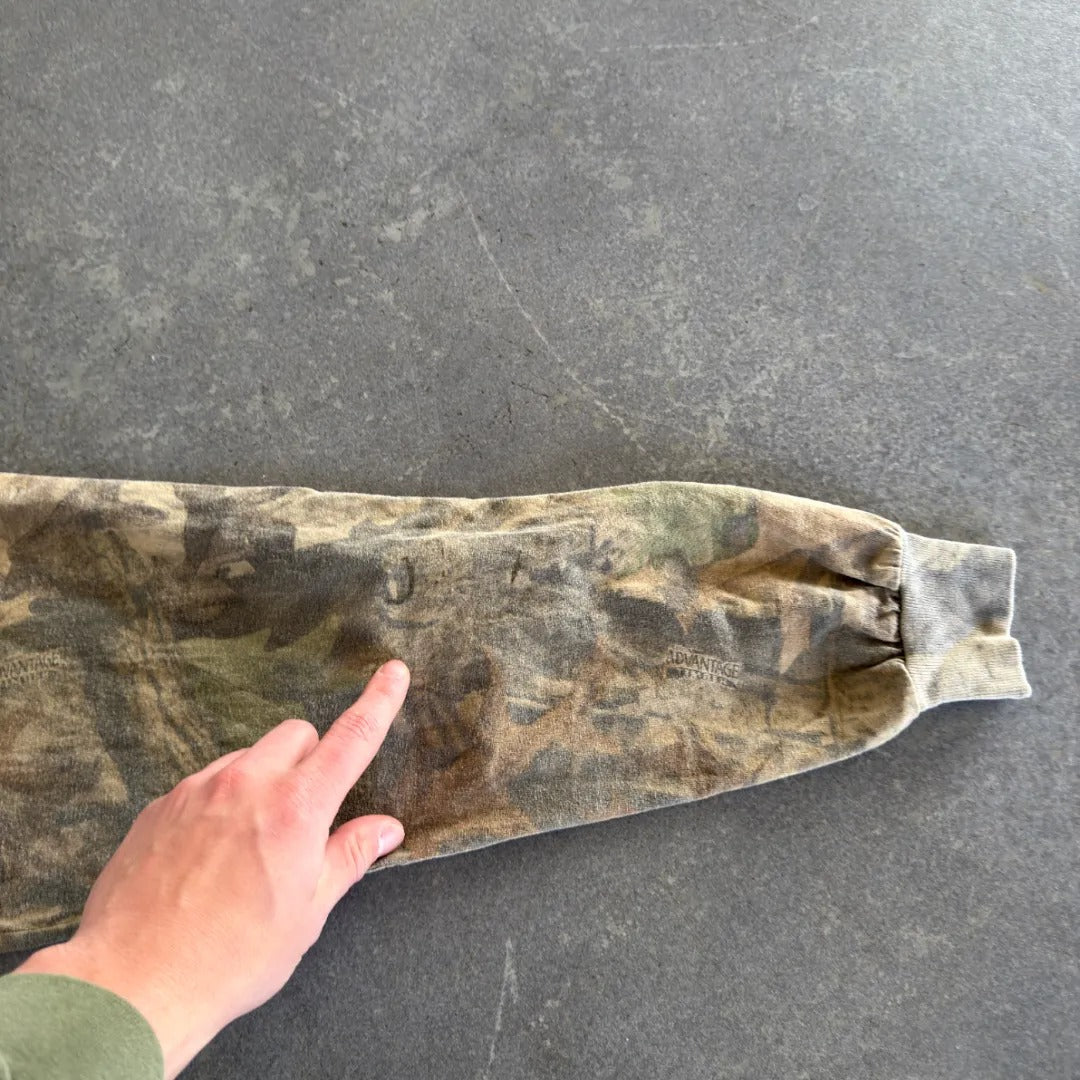 Jerzees Outdoors Faded Camo Long Sleeve Shirt 90's - M