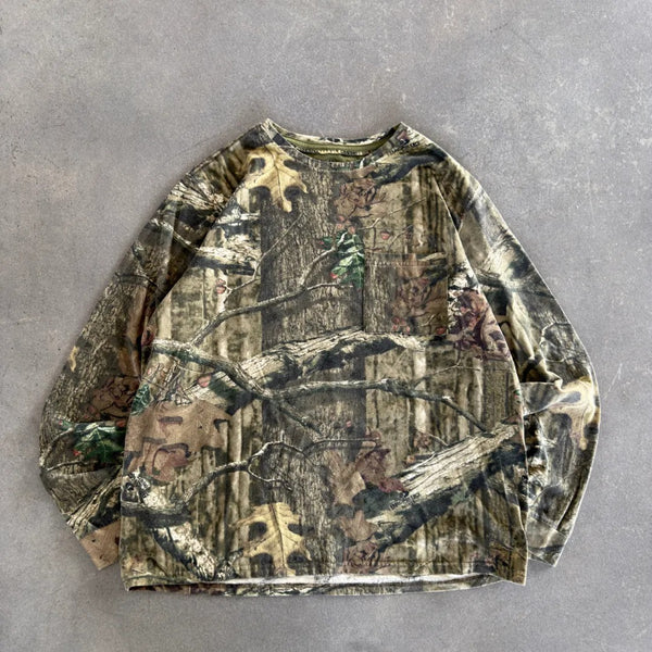 Mossy Oak Camo Breakup Infinity Pocket Shirt Long Sleeve 00's - XL
