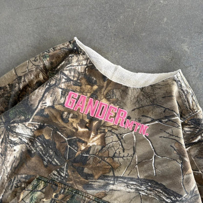 Gander Mountain Faded Camo Sweatshirt Chopped Neckline 00's - Womens L