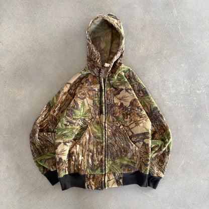 Sports Afield Realtree Camo Fleece Hooded Jacket 90's - S