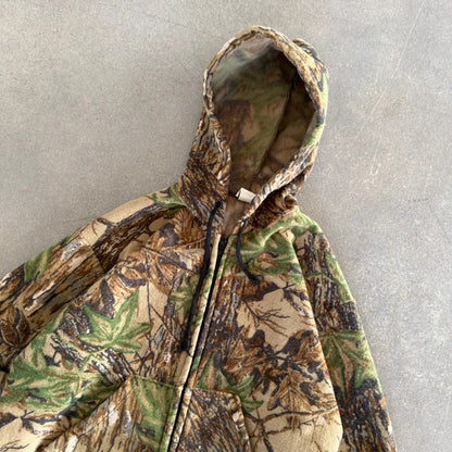 Sports Afield Realtree Camo Fleece Hooded Jacket 90's - S