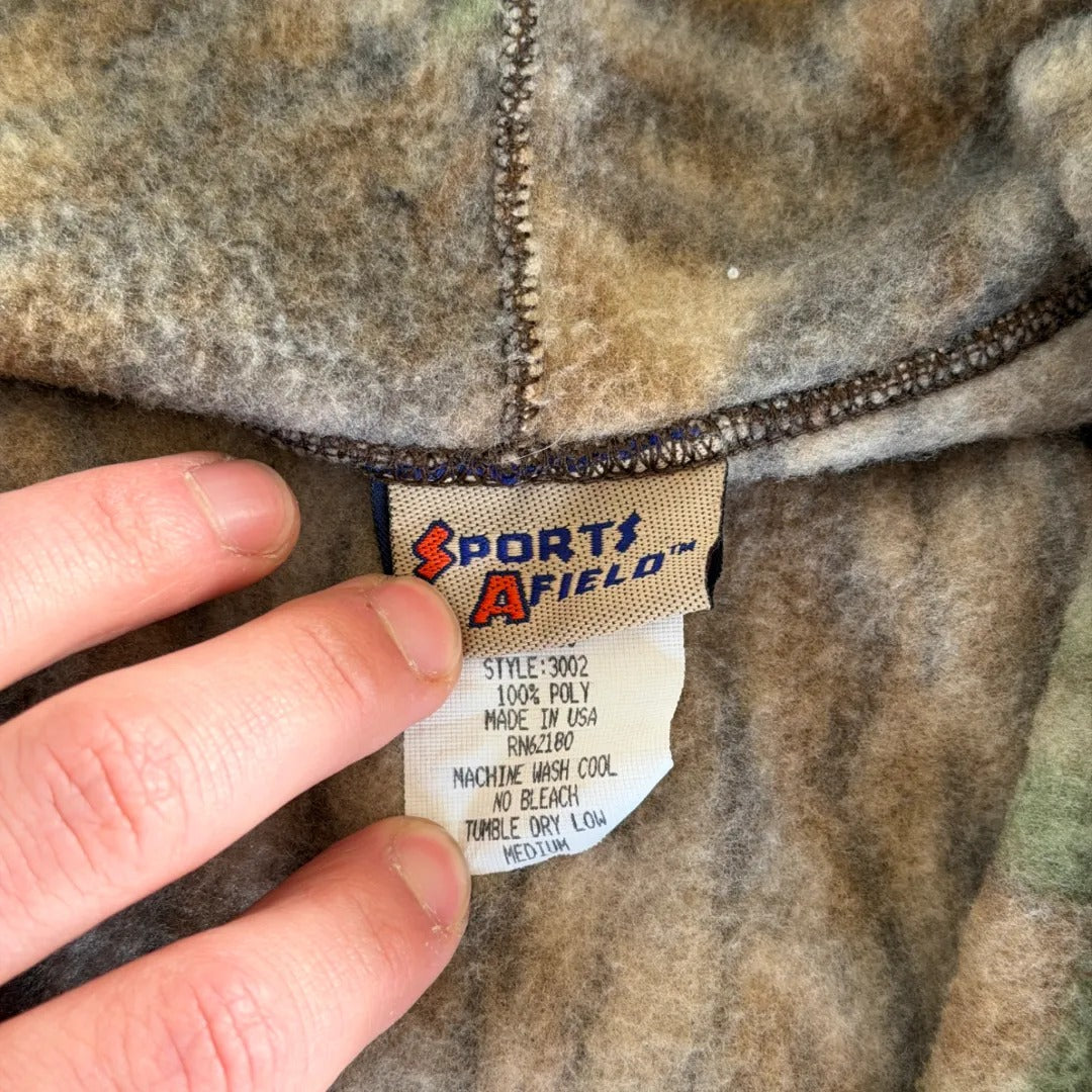 Sports Afield Realtree Camo Fleece Hooded Jacket 90's - S