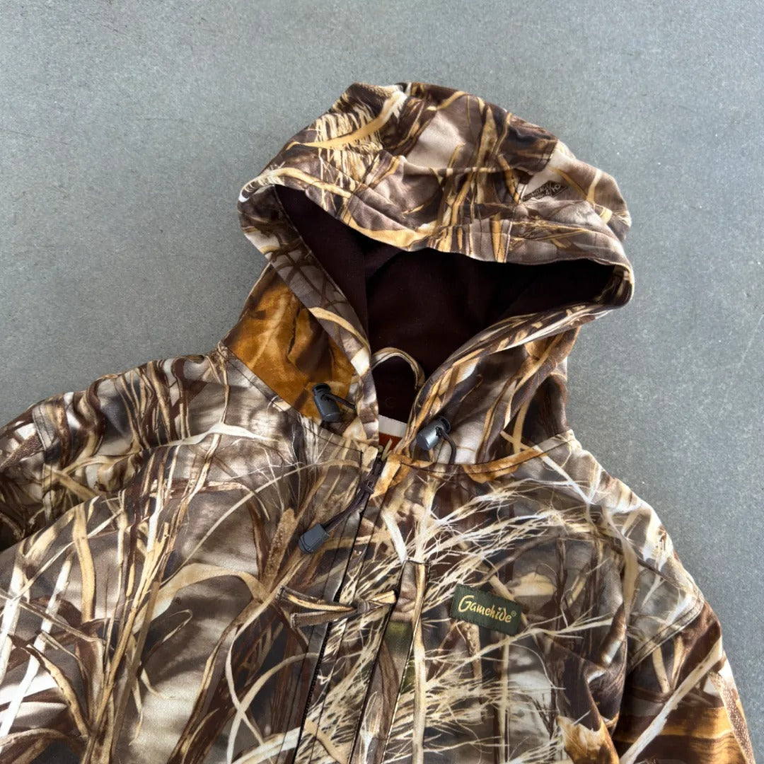 Gamehide Camo Woody Hooded Zip Jacket Lined 90's - M