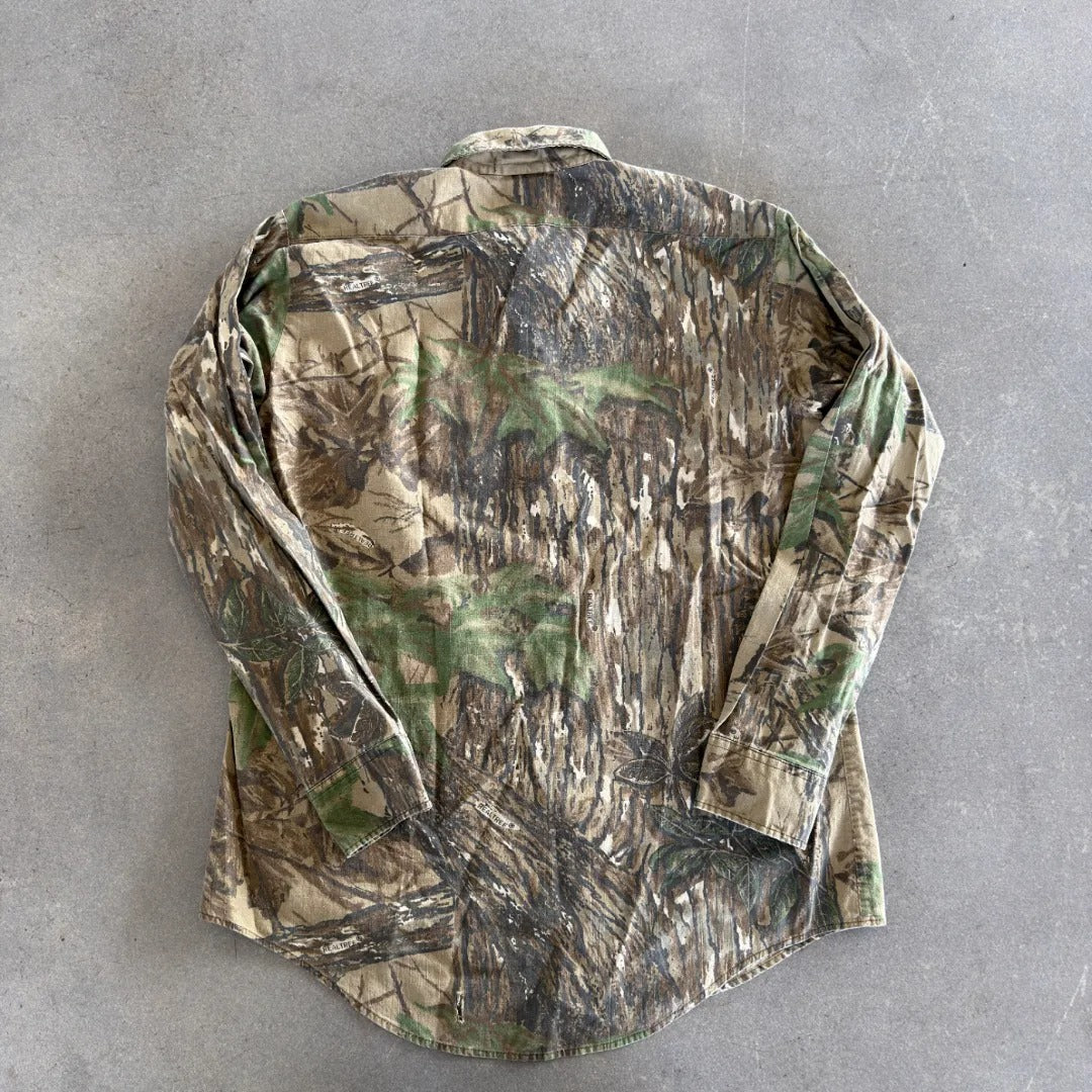 Spartan Realtree Faded Camo Button Up Shirt 90's - L