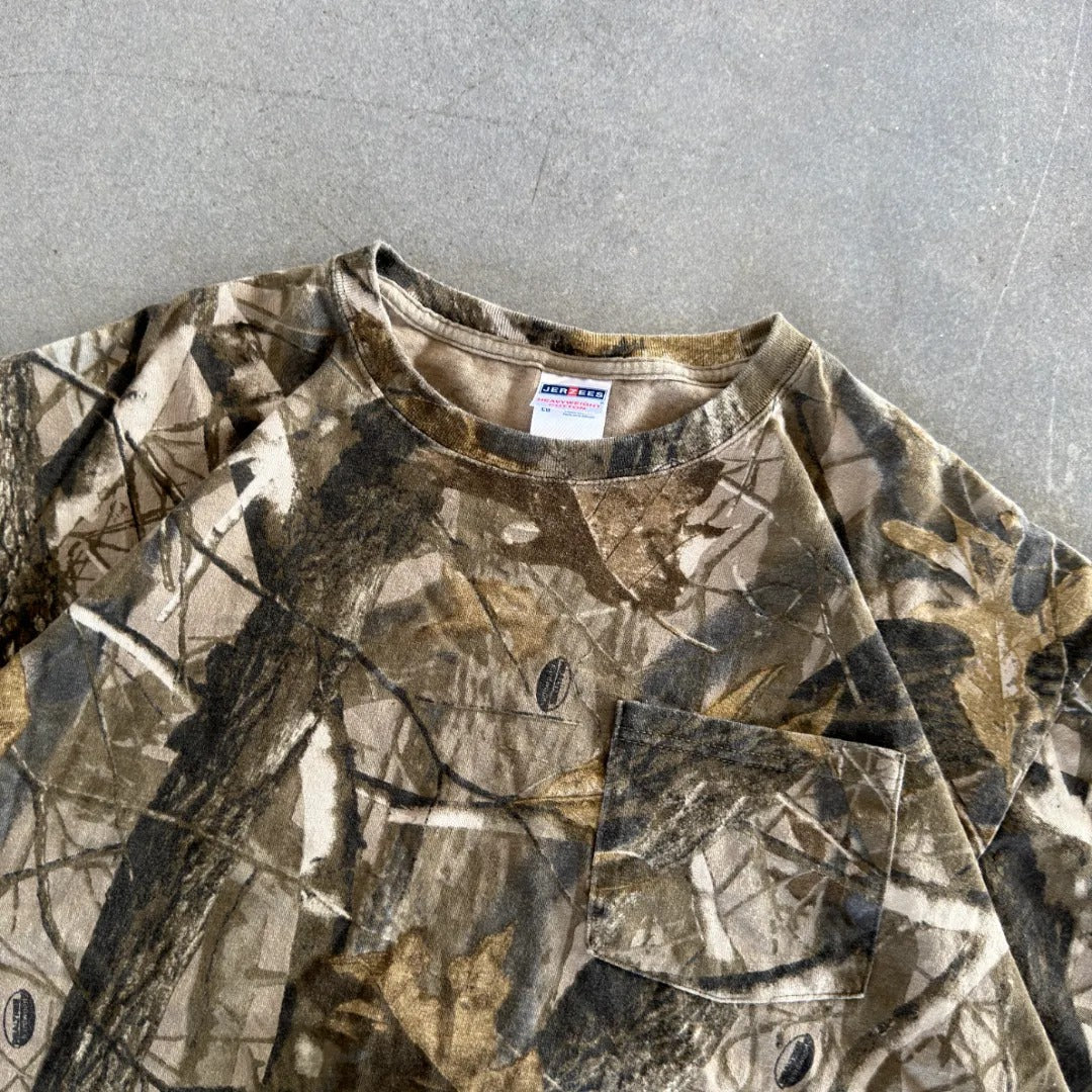 Jerzees Outdoor Realtree Camo Pocket Tee Shirt 00's - XL