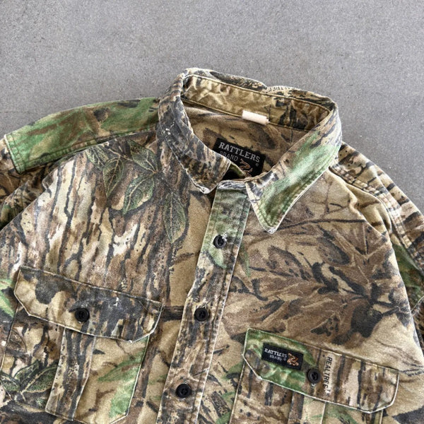Faded Camo Realtree Rattlers Brand Button Up Shirt 90's - L hover