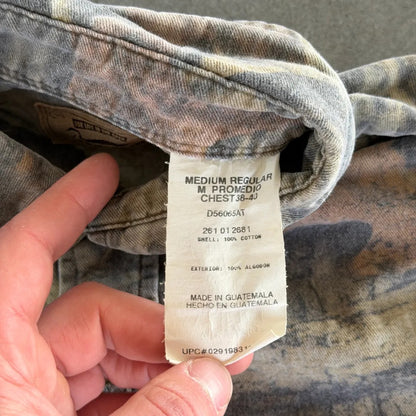 Distressed Faded DuxBak Camo Realtree Button Up Shirt 90's - M