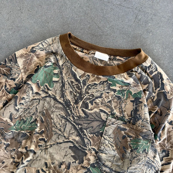 Camo Realtree Faded Pocket Long Sleeve Shirt 80's - S hover