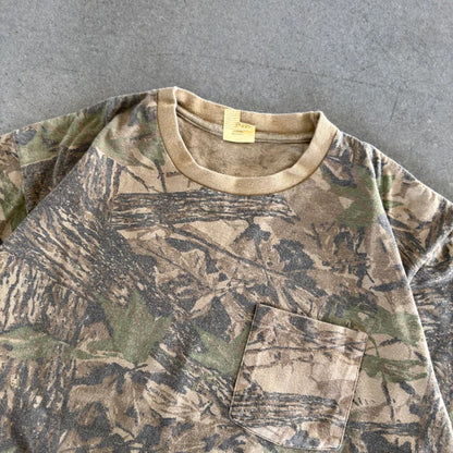 Camo Faded Single Stitch Realtree Duxbak Pocket Shirt 90's - L