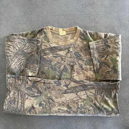 Camo Faded Single Stitch Realtree Duxbak Pocket Shirt 90's - L