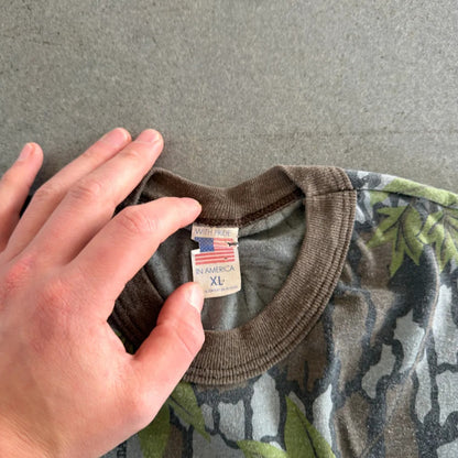 Trebark Camo Single Stitch Pocket Tee Shirt USA 80's - M