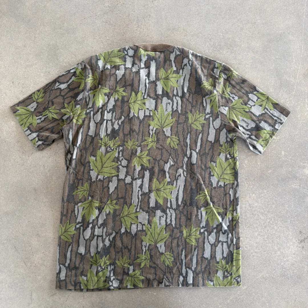 Trebark Camo Single Stitch Pocket Tee Shirt USA 80's - M