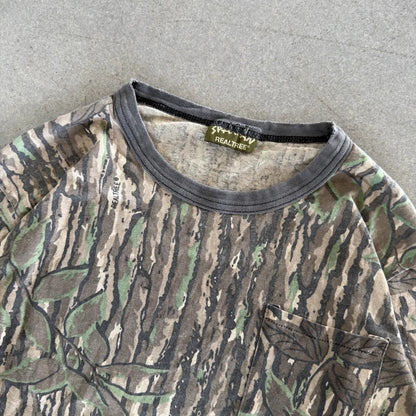 Spartan Realtree Camo Single Stitch Pocket Tee Shirt 80's - S