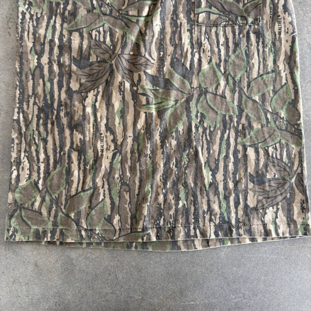 Spartan Realtree Camo Single Stitch Pocket Tee Shirt 80's - S