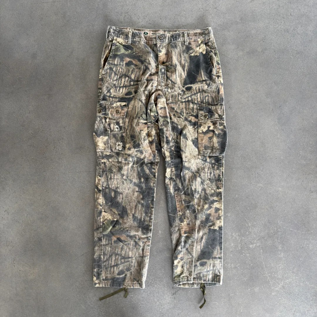 Camo Mossy Oak Hunting Cargo Baggy Pants 90's - 36