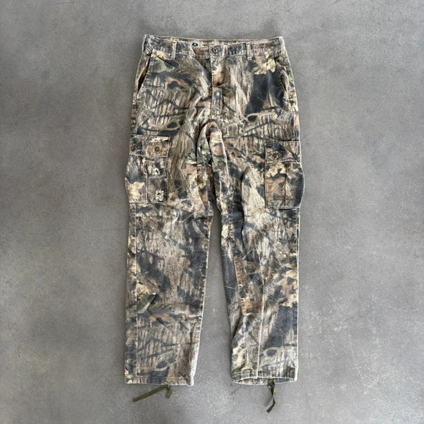 Camo Mossy Oak Hunting Cargo Baggy Pants 90's - 36