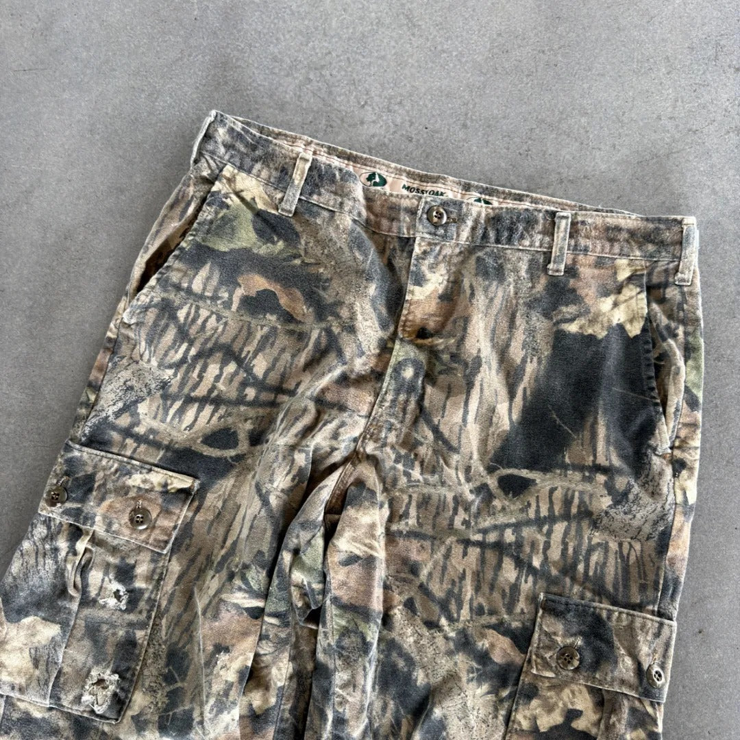 Camo Mossy Oak Hunting Cargo Baggy Pants 90's - 36