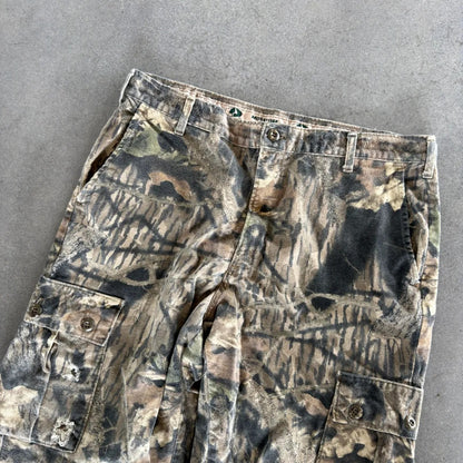 Camo Mossy Oak Hunting Cargo Baggy Pants 90's - 36