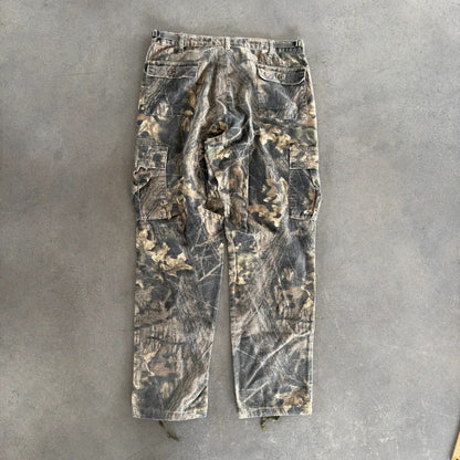 Camo Mossy Oak Hunting Cargo Baggy Pants 90's - 36