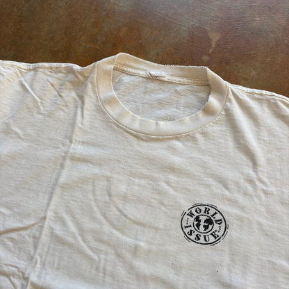 World Issue 1994 Double Sided Art Graphic Tee Keith Haring Single Stitch Shirt 90's - XL