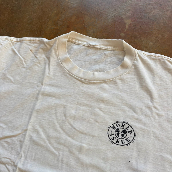 World Issue 1994 Double Sided Art Graphic Tee Keith Haring Single Stitch Shirt 90's - XL hover