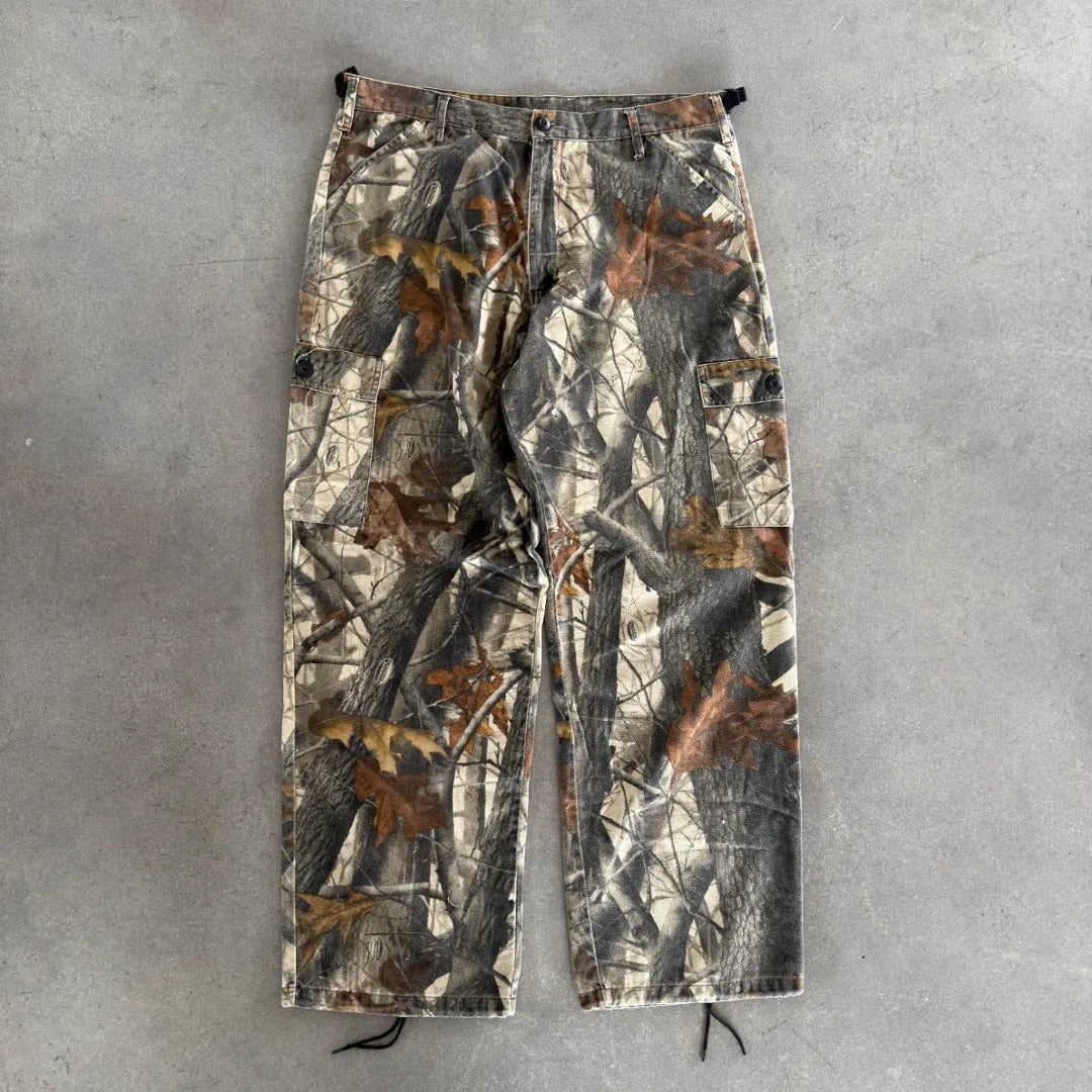 Faded Camo Baggy Pants Liberty Skater Pockets 90's - L