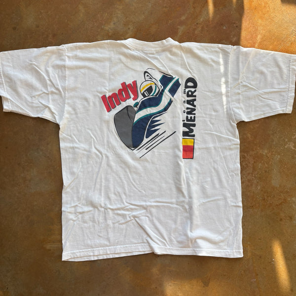 Nascar Indy 500 Team Menard Racing Graphic Double Sided Shirt 90's - XL