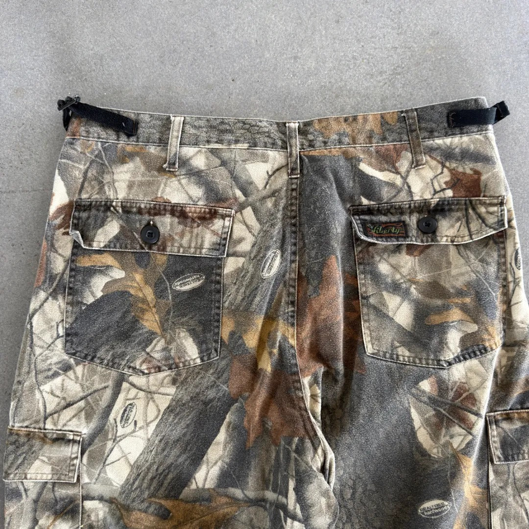 Faded Camo Baggy Pants Liberty Skater Pockets 90's - L