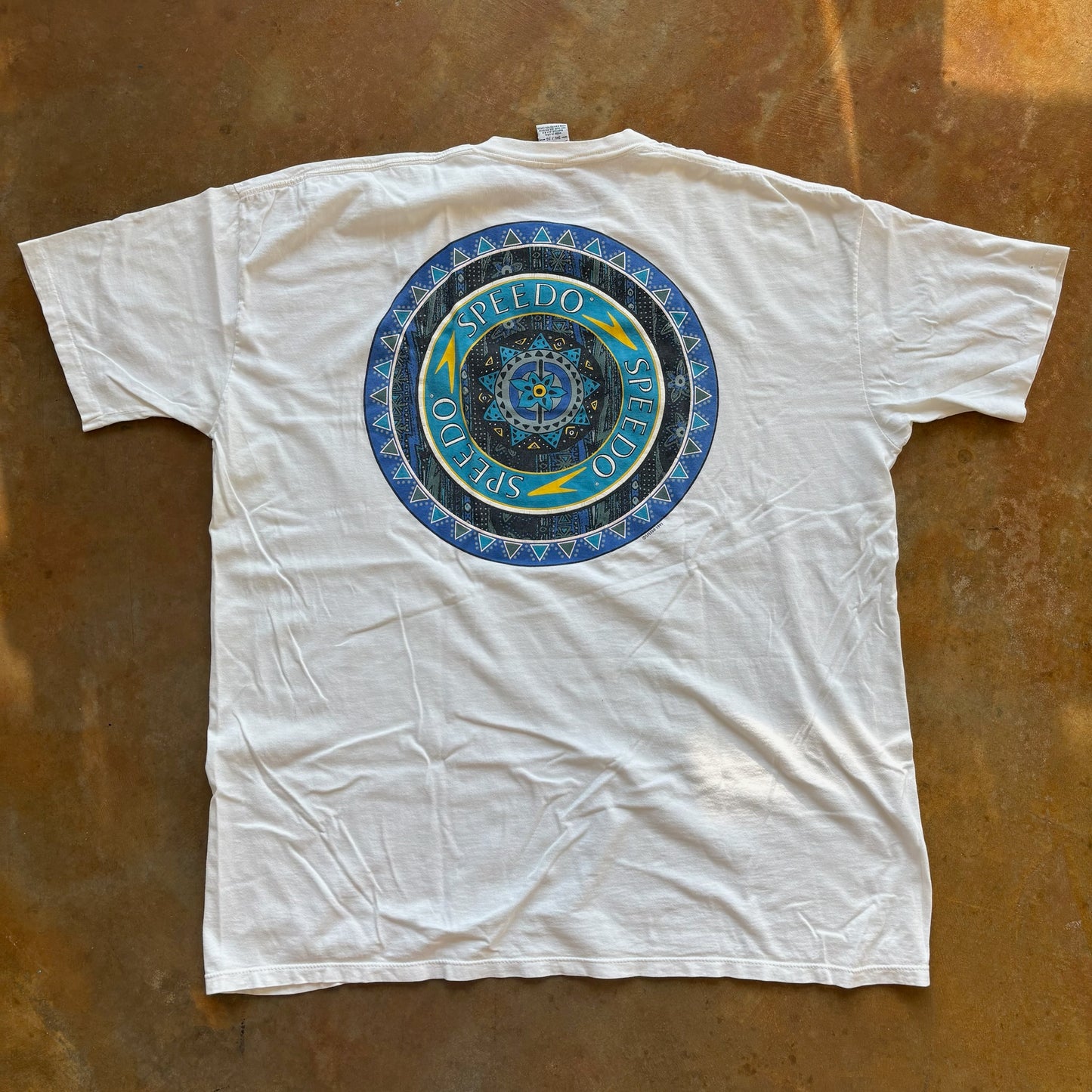 Speedo Pinwheel Double Sided Graphic Single Stitch T Shirt 90's - 3XL