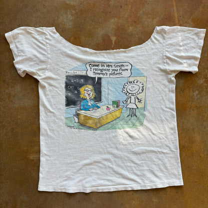 Cummings Cartoon '92 Timmy's Mom Graphic Custom Cowl Womens Single Stitch Shirt 90's - Women's XL