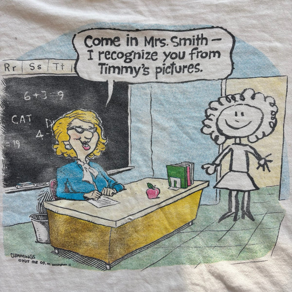 Cummings Cartoon '92 Timmy's Mom Graphic Custom Cowl Womens Single Stitch Shirt 90's - Women's XL hover