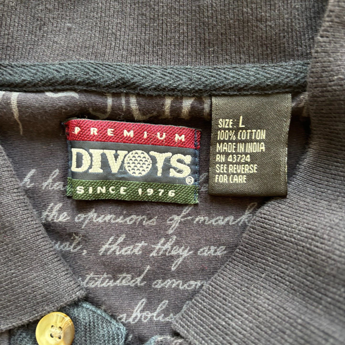 Premium Divots USA Flag Declaration Patriotic Short Sleeve Polo Shirt 00's - L