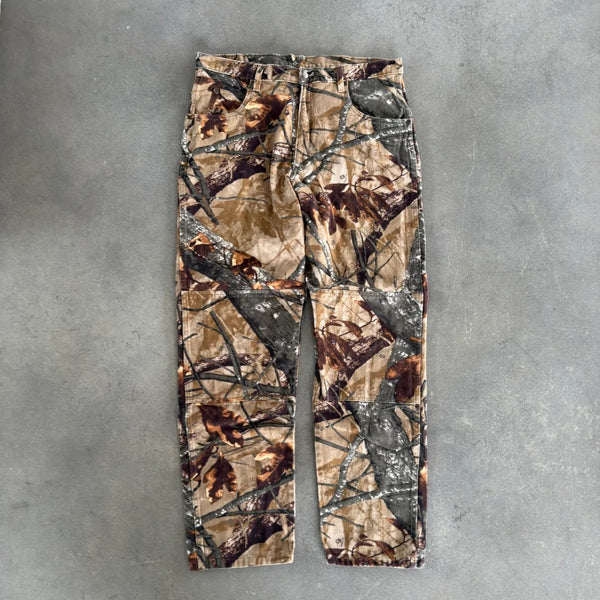 Wrangler Camo Realtree Double Knee Canvas Pants 00's - 35