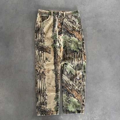 Distressed Wrangler Rugged Wear Camo Realtree Baggy Pants Jeans 00's - 30