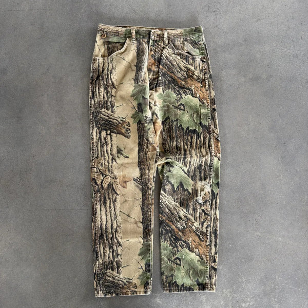 Distressed Wrangler Rugged Wear Camo Realtree Baggy Pants Jeans 00's - 30