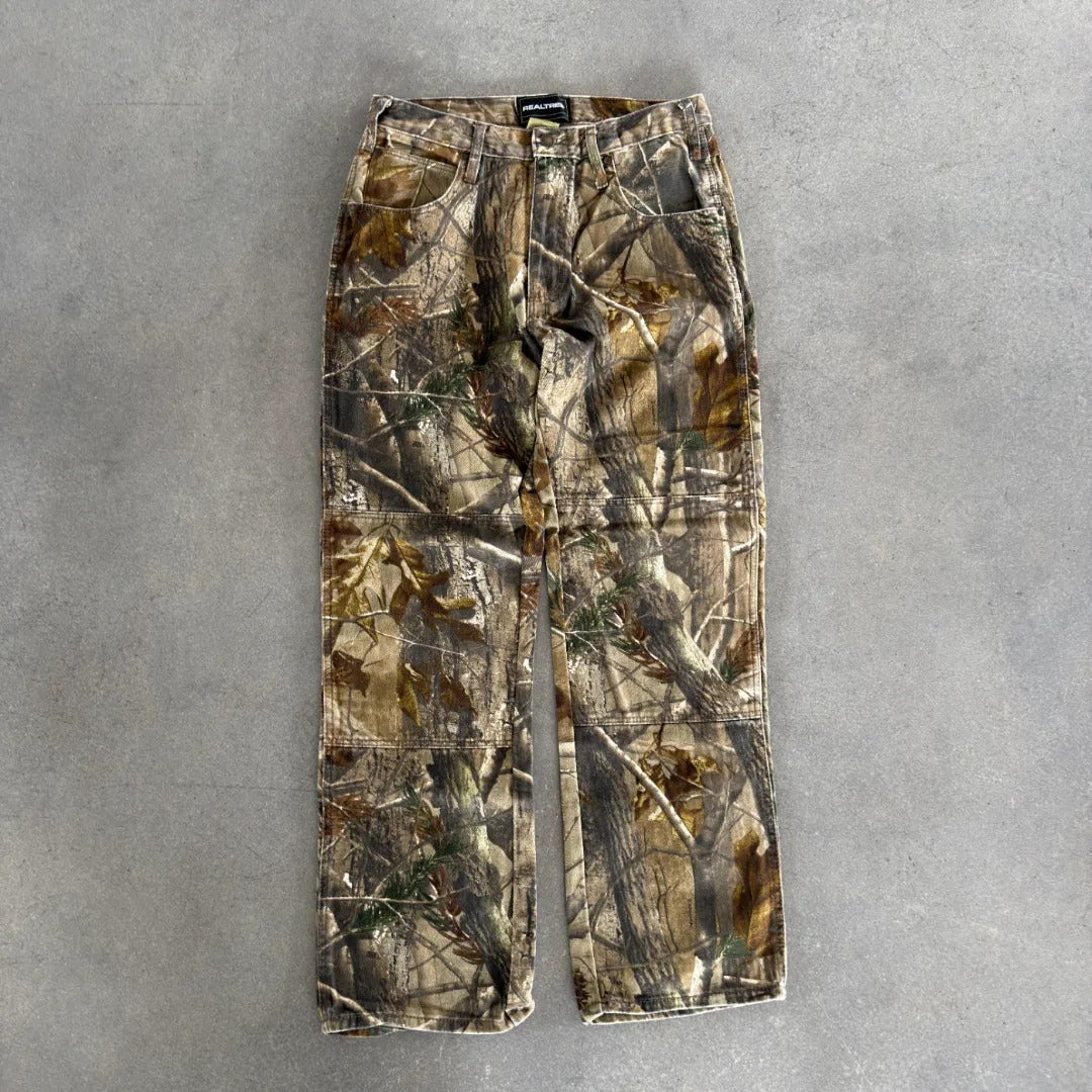 Realtree Camo Canvas Double Knee Baggy Pants 00's - 30