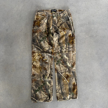 Realtree Camo Canvas Double Knee Baggy Pants 00's - 30