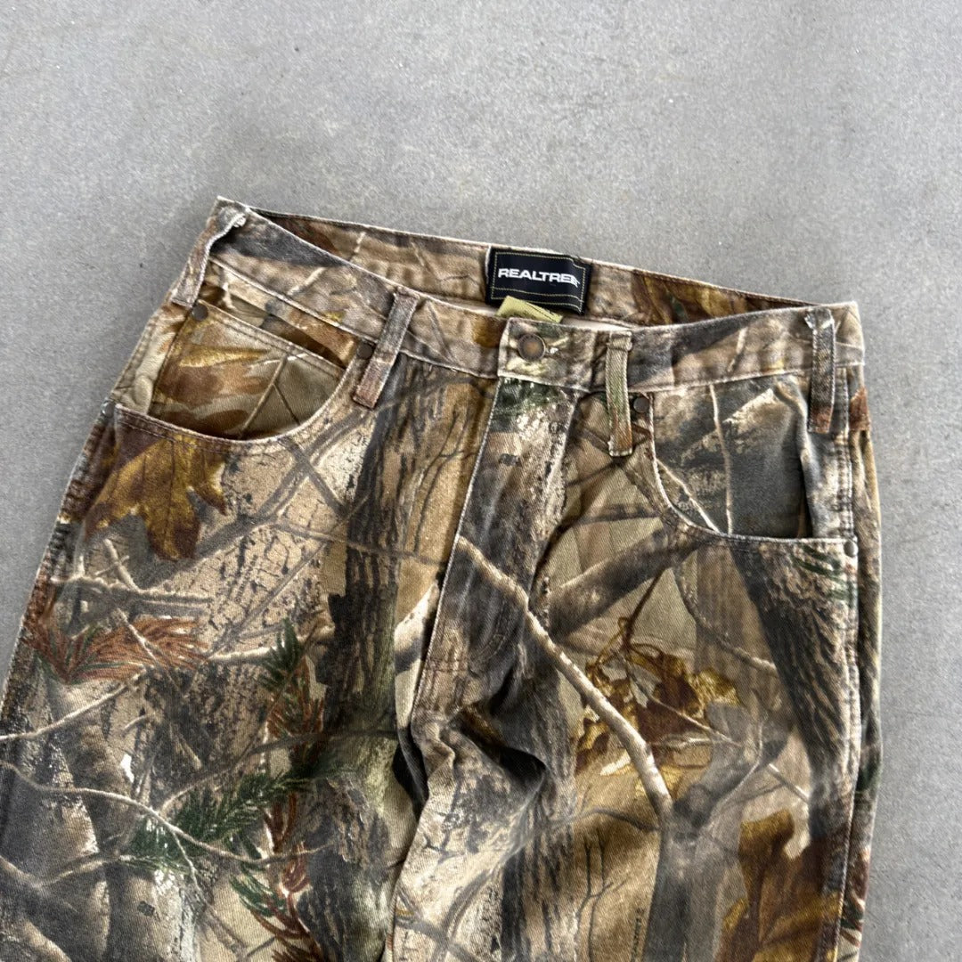 Realtree Camo Canvas Double Knee Baggy Pants 00's - 30