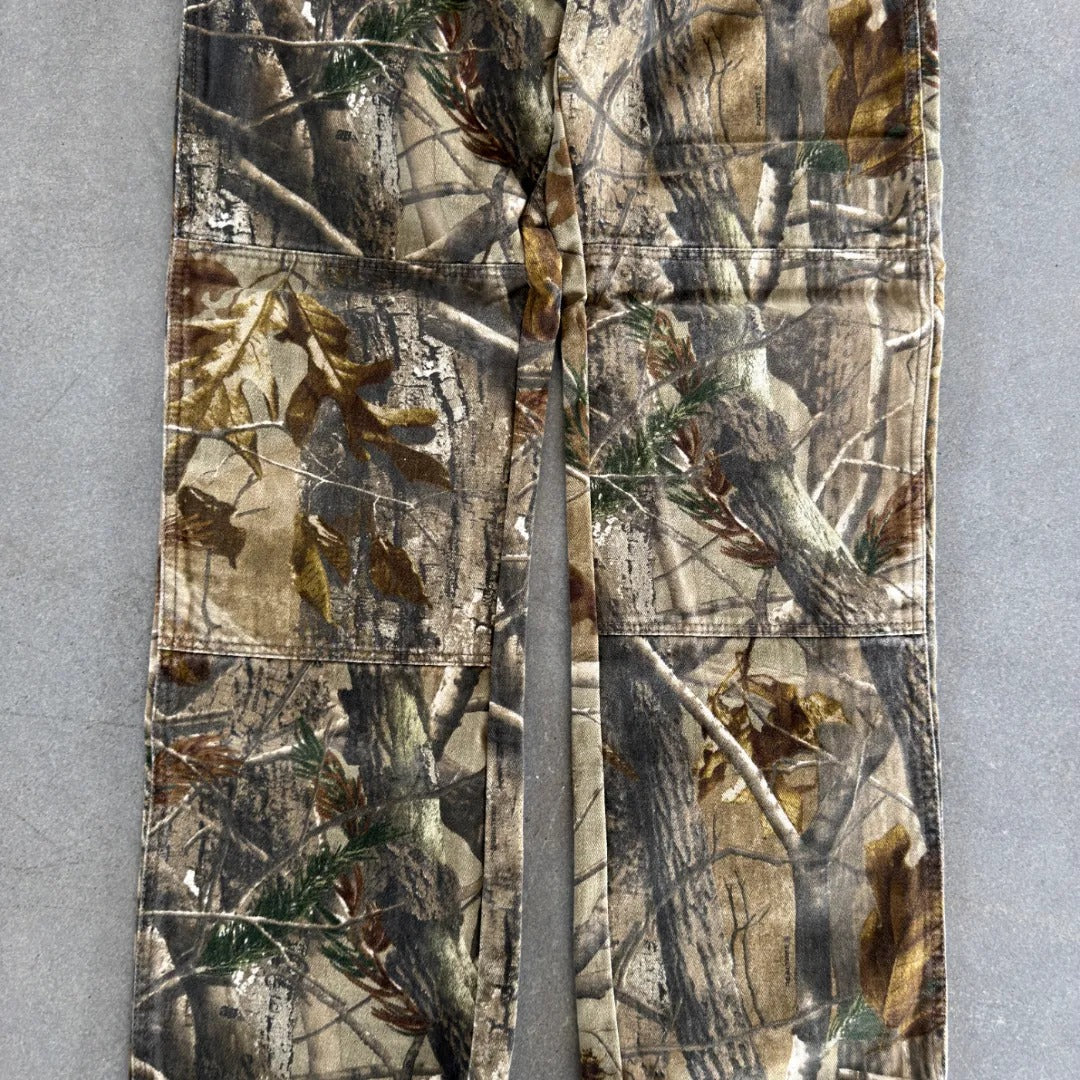 Realtree Camo Canvas Double Knee Baggy Pants 00's - 30