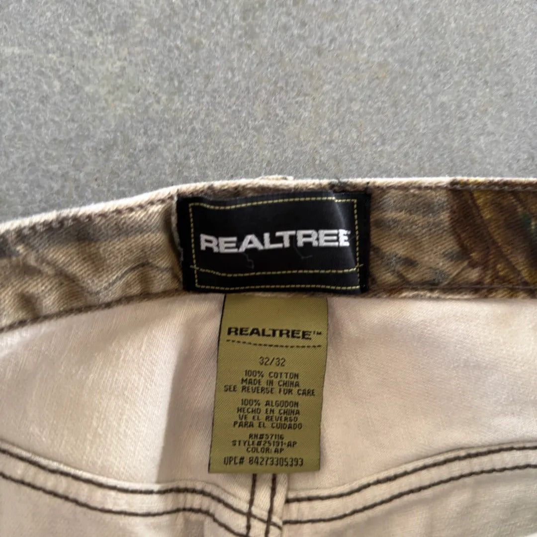 Realtree Camo Canvas Double Knee Baggy Pants 00's - 30