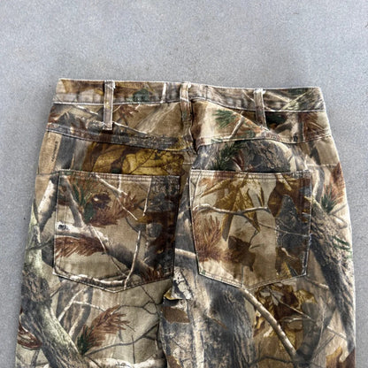 Realtree Camo Canvas Double Knee Baggy Pants 00's - 30