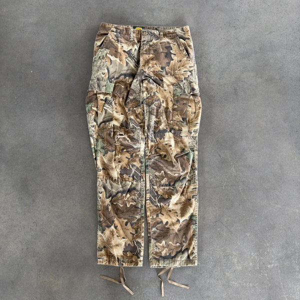 Distressed Cabelas Camo US Army Combat Trousers Double Knee Pants 90's - 34