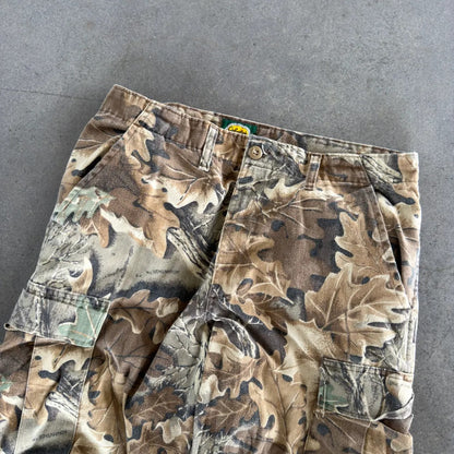 Distressed Cabelas Camo US Army Combat Trousers Double Knee Pants 90's - 34