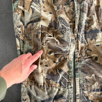 Distressed Cabelas Camo US Army Combat Trousers Double Knee Pants 90's - 34