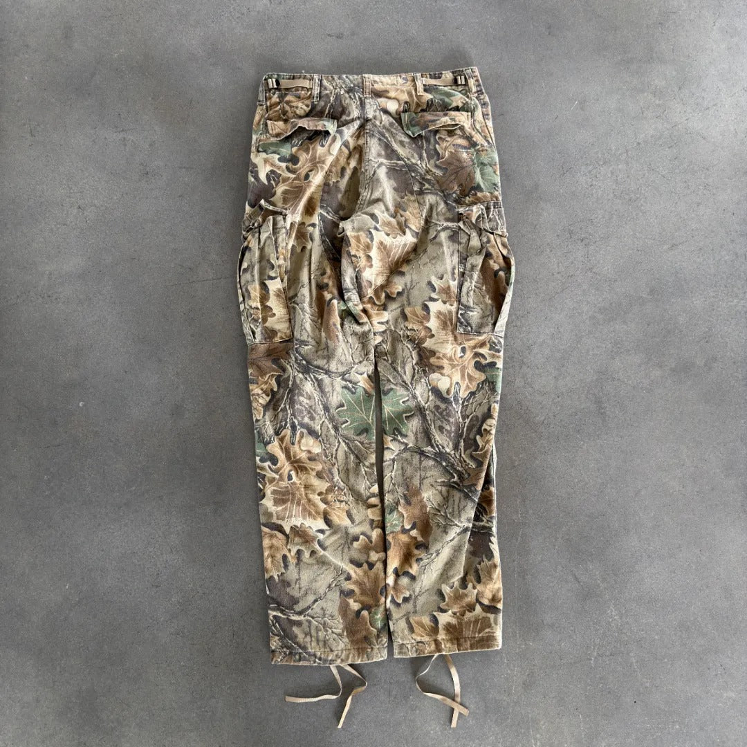 Distressed Cabelas Camo US Army Combat Trousers Double Knee Pants 90's - 34